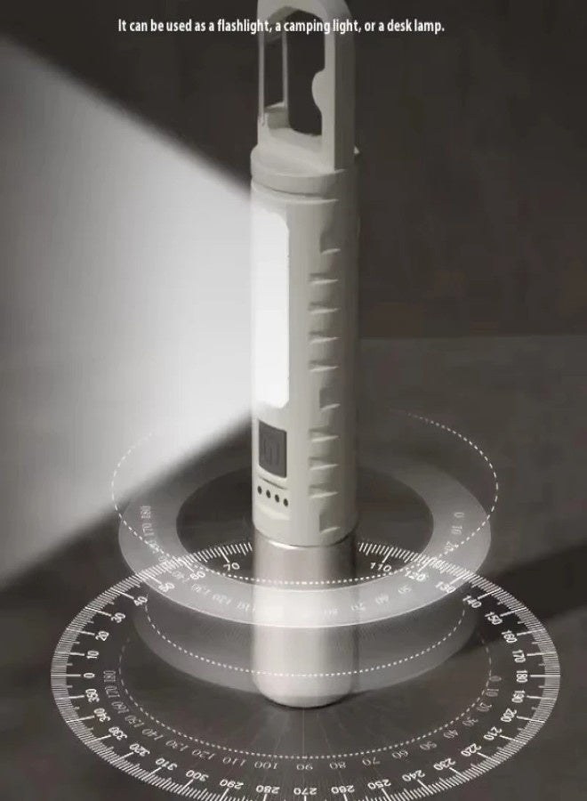 تيفونر كشاف يدوي بمؤشر نسبة البطارية. كشاف قوي الضوء قابل للتعديل. كشاف صغير سهل الحمل وقابل لتعليق. كشاف 360 بأضائتين جانبية وامامية قابلة لتعديل. مصباح يدوي ببطارية وبمنفذ شحن تايب سي. - Image 2